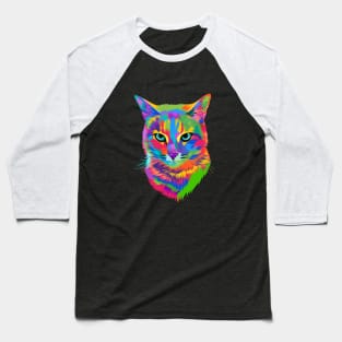 Colorful cute cat Baseball T-Shirt